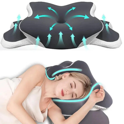 Oreiller Cervical Papillon Hauteur Réglable : Soulage Nuque et Épaules