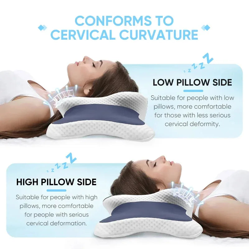 Oreiller Cervical Papillon Hauteur Réglable : Soulage Nuque et Épaules