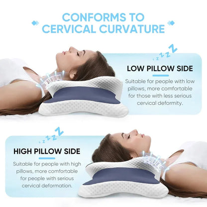 Oreiller Cervical Papillon Hauteur Réglable : Soulage Nuque et Épaules